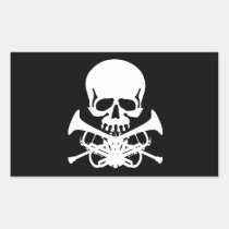Skull with Trumpets as Crossbones stickers