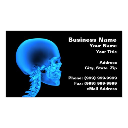 Skull X-Ray Business Card Template (front side)