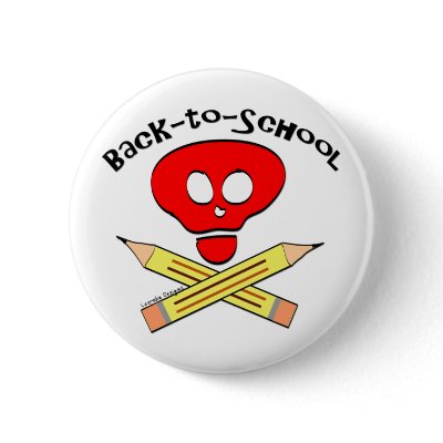 Skull xbones Back-to-School Button
