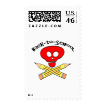 Skull xbones Back-to-School Stamps