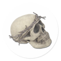 SkullBarbedWireCrown051411 Sticker