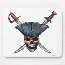 Skulle and Cross Swords with Pirate Hat Disney mousepads