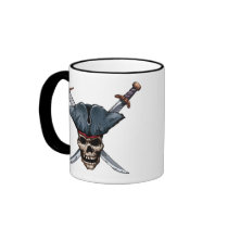 Skulle and Cross Swords with Pirate Hat Disney mugs