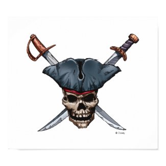 Skulle and Cross Swords with Pirate Hat Disney print