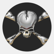 SkullnBonezX Round Stickers