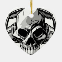 skull, music, vector, audio, stylish, fleek, headphones, style, dead, beat, horror, Ornament med brugerdefineret grafisk design