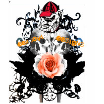 cool, hot, flower, skull, sexy, Camiseta com design gráfico personalizado