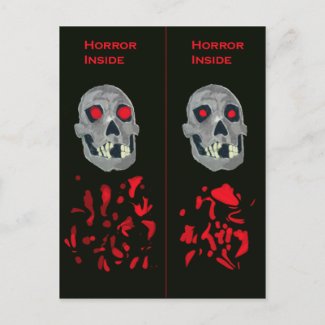 Skulls and Blood Bookmark postcard