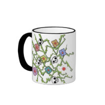 Skulls and Flowers by Juan Angel mugs by juanangelarte Skulls and Flowers by Juan Angel mugs