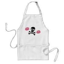 Skulls and Pink Kisses aprons by evilinpink Skulls and Pink Kisses aprons