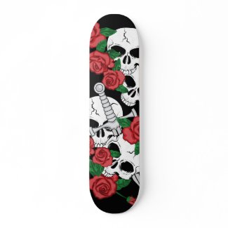 Skulls and Roses skateboard