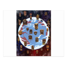 Skulls and Tikis Post Card