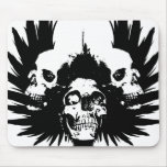 Skulls and Wing - Black Mouse Mats