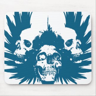Skulls and Wing - Blue mousepad