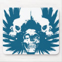 Skulls and Wing - Blue mousepads by visualnewbie Skulls and Wing - Blue mousepads