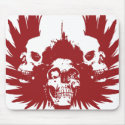 Skulls and Wing - Red mousepads by visualnewbie Skulls and Wing - Red mousepads