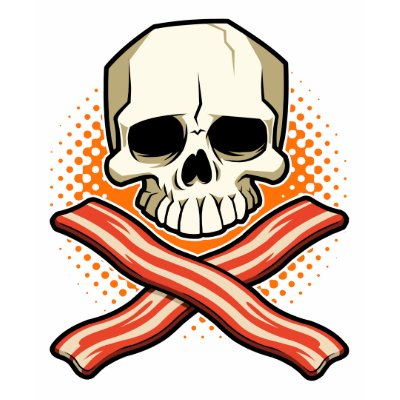 Skulls&amp;Bacon Logo Ladies Tee Tshirt by metalchick666