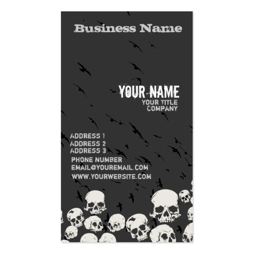 Skulls & Birds Business Card (front side)