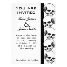 Skulls (Black) Wedding Invitation