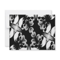 Skulls Black & White invitations by made_in_atlantis Skulls Black & White invitations