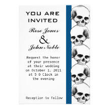 Skulls (Blue) Wedding Invitation