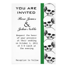 Skulls (Green) Wedding Invitation