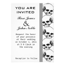 Skulls (Grey) Wedding Invitation