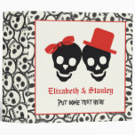 Skulls Halloween black red wedding binder