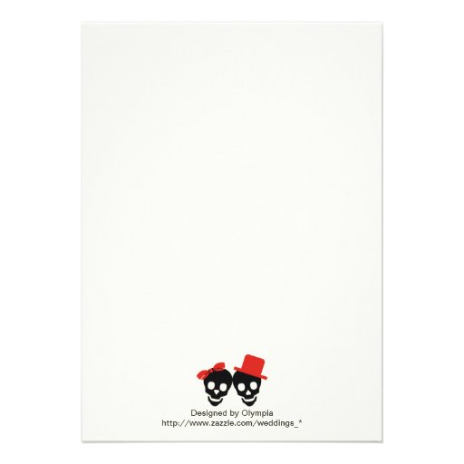 Skulls Halloween red black wedding bridal shower Personalized Invites