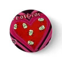 Skulls Heart Design buttons