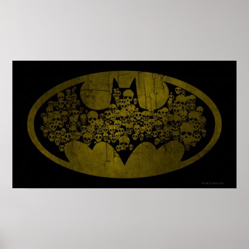 Skulls in Bat Symbol Batman Poster
