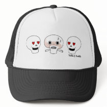 Skulls Love Mushroom Doodle Art Hat by oodlesdoodles Skulls Love Mushroom Doodle Art Hat
