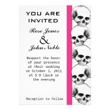 Skulls (Magenta) Wedding Invitation