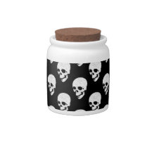 Skulls pattern candy jar