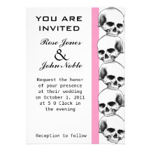 Skulls (Pink) Wedding Invitation