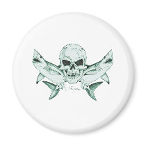 Skulls/Pirates Collection by FishTs.com Fridge Magnet