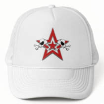 Skulls Red Star Hat by Method77 Skulls Red Star Hat
