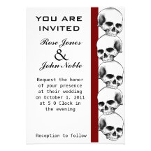 Skulls (Red) Wedding Invitation