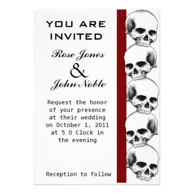 Skulls (Red) Wedding Invitation