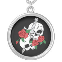 Skulls, Roses and Dagger Necklaces