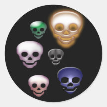 Skulls Round Stickers