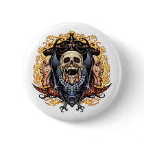 Skulls, Vampires and Bats customizable by Al Rio. Pinback Button