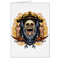 Skulls, Vampires and Bats customizable by Al Rio. Greeting Cards