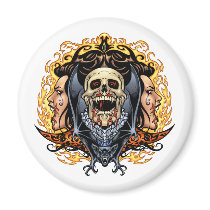 Skulls, Vampires and Bats customizable by Al Rio. Refrigerator Magnets