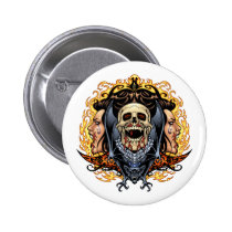 skull, skulls, vampire, vampires, bat, fire, blood, al rio, Button with custom graphic design