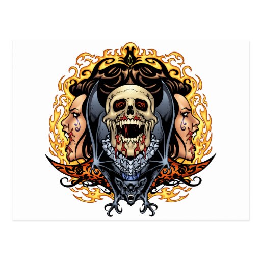 Skulls, Vampires and Bats customizable by Al Rio. Post Cards