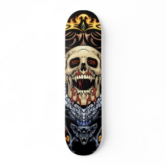 Skulls, Vampires and Bats customizable by Al Rio skateboard