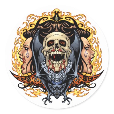 Skulls, Vampires and Bats customizable by Al Rio. Sticker