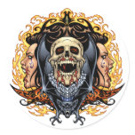 Skulls, Vampires and Bats customizable by Al Rio. Round Sticker