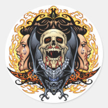 Skulls, Vampires and Bats customizable by Al Rio. Sticker